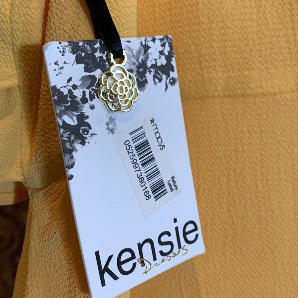 Kensie Women’s Sunflower Yellow Popover Ruffled Dress Size 12 - Picture 6 of 12